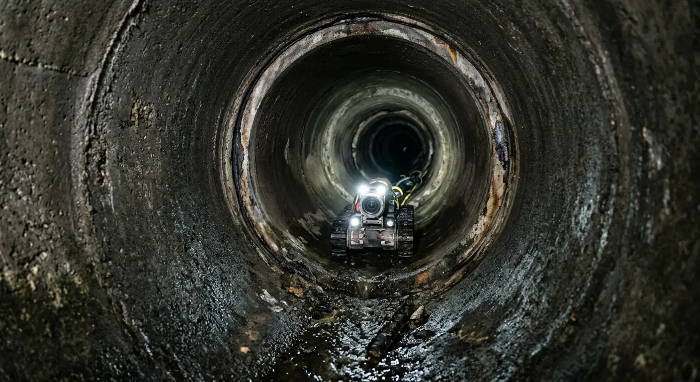 Robotic sewer camera inspecting pipe interior for Sewer Line Repair in Fort Gratiot